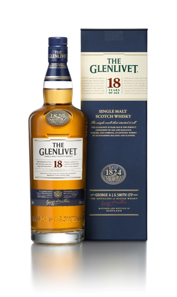 Single Malt Whisky der Marke The Glenlivet 18 Jahre 43% 0,7l Flasche