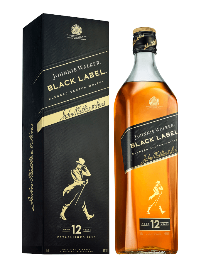 Blended Scotch Whisky der Marke Johnnie Walker Black Label in Geschenkverpackung 40% 0,7l Flasche