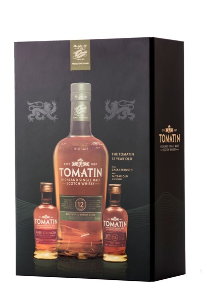 Single Malt Scotch Whisky der Marke Tomatin 12 Jahre im Geschenkset 40% 0,7l Flasche