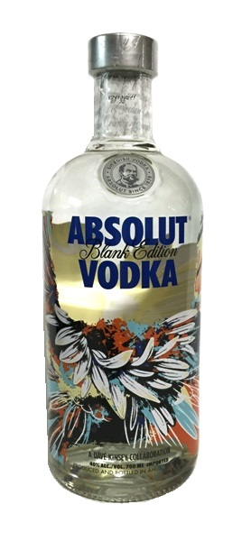 Wodka der Marke Absolut Blank Edition Dave Kinsey 40% 0,7l Flasche