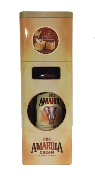 Cream Likör der Marke Amarula in Geschenkverpackung Tischbar 17% 0,7l Flasche