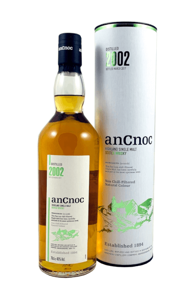 Single Malt Scotch Whisky der Marke AnCnoc 2002 46% 0,7l Flasche