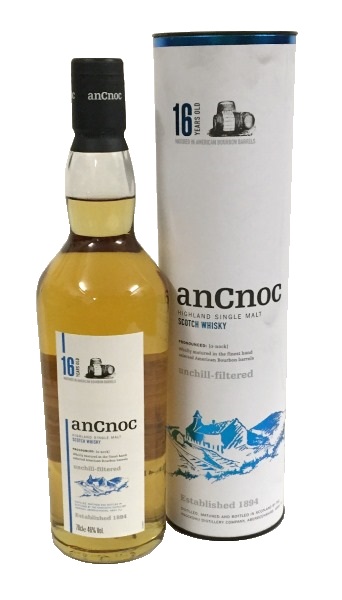 Single Malt Scotch Whisky der Marke AnCnoc 16 Years 46% 0,7l Flasche