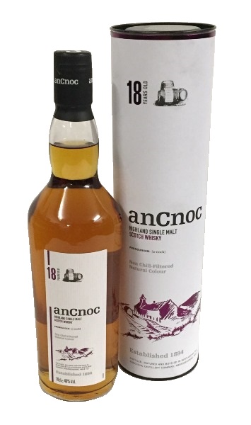 Single Malt Scotch Whisky der Marke AnCnoc 18 Years 46% 0,7l Flasche