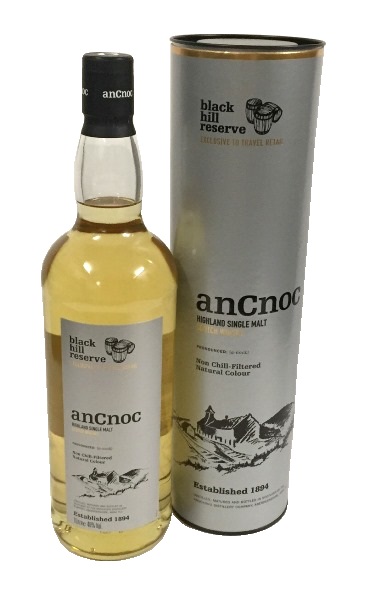 Single Malt Scotch Whisky der Marke AnCnoc Black Hill 46% 1,0l Flasche