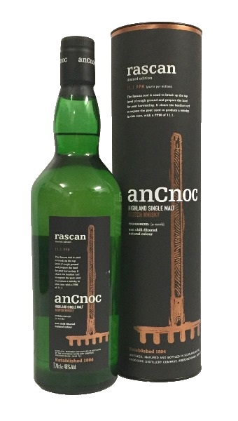 Single Malt Scotch Whisky der Marke AnCnoc Rascan 11.1 ppm 46% 0,7l Flasche