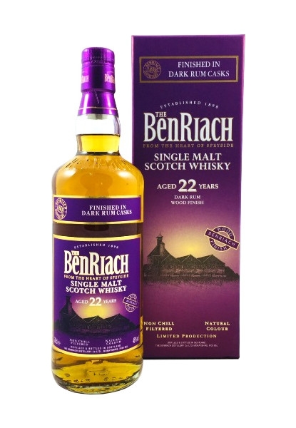Single Malt Scotch Whisky der Marke Benriach 22 Years Dark Rum Wood Finish 46% 0,7l Flasche