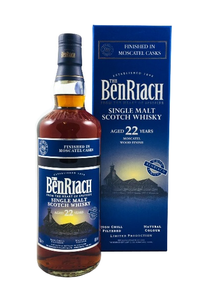 Single Malt Scotch Whisky der Marke Benriach 22 Years Moscatel Wood Finish 46% 0,7l Flasche