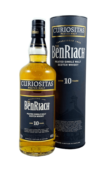 Peated Speyside Single Malt Whisky der Marke BenRiach Curiositas 10 Jahre 46% 0,7l Flasche