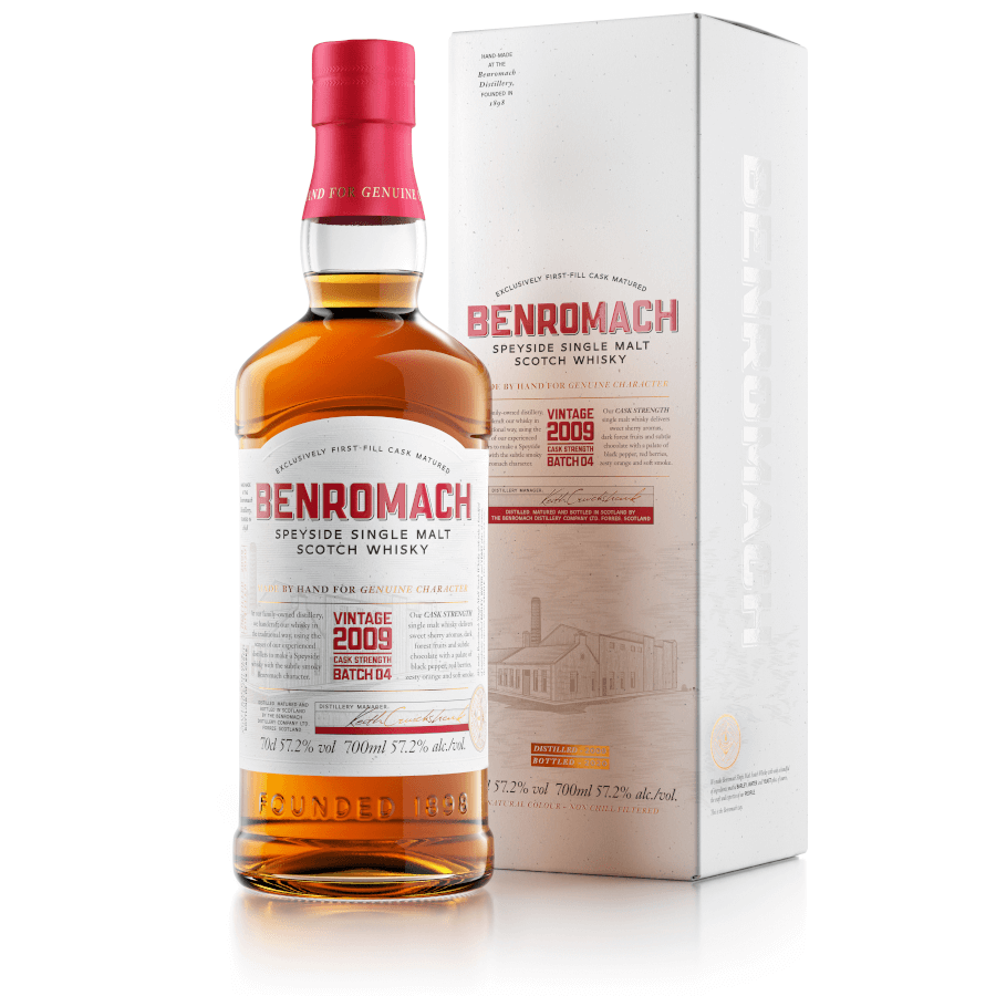 Single Malt Scotch Whisky der Marke Benromach Vintage 2009 Cask Strength Batch 04  57,2% 0,7l Flasche