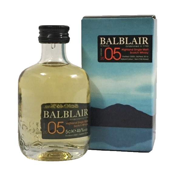 Single Malt Scotch Whisky der Marke Balblair 2005 1st Release 46% 0,05l Miniaturflasche
