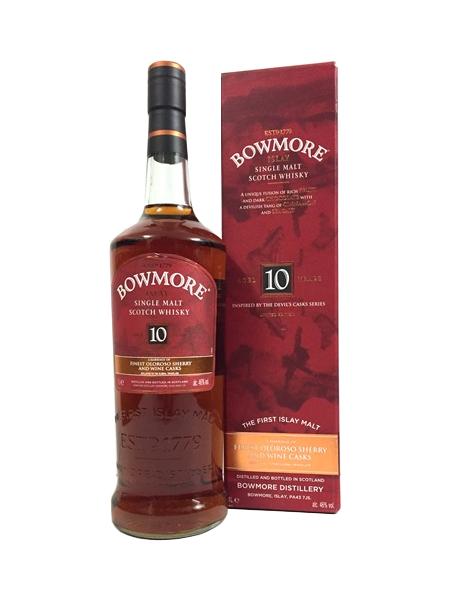 Single Malt Scotch Whisky der Marke Bowmore 10 Years Devil's Casks Inspired 46% 1l Flasche