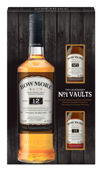 Single Malt Scotch Whisky 12j. der Marke Bowmore 40% 0,7l Flasche