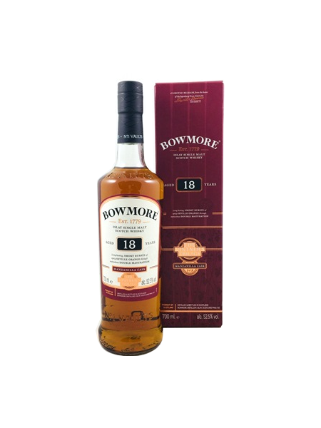 Single Malt Scotch Whisky der Marke Bowmore18 Jahre 52,5% 0,7l Flasche