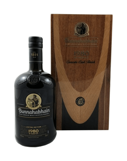 Single Malt Scotch Whisky der Marke Bunnahabhain Canasta 1980 49,5% 0,7l Flasche