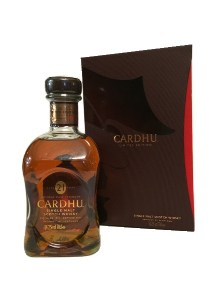 Single Malt Scotch Whisky der Marke Cardhu 21 Jahre 54,2% 0,7l Flasche