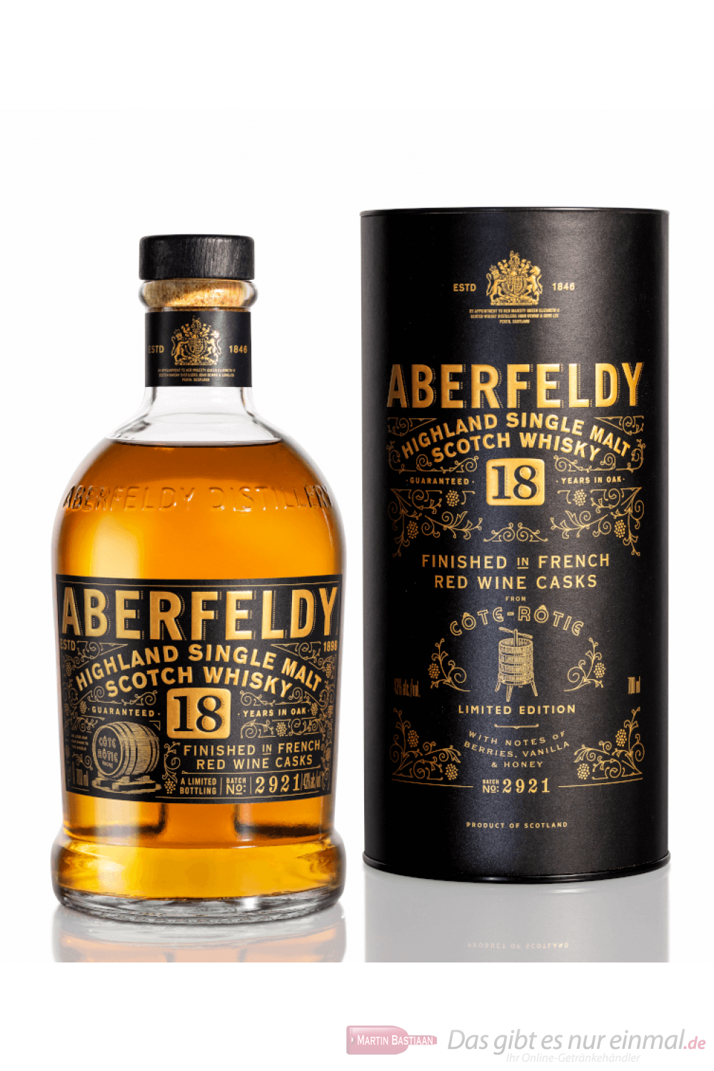 Aberfeldy 18 Years Cote Rotie Red Wine Cask Finish Single Malt Scotch Whisky 0,7l