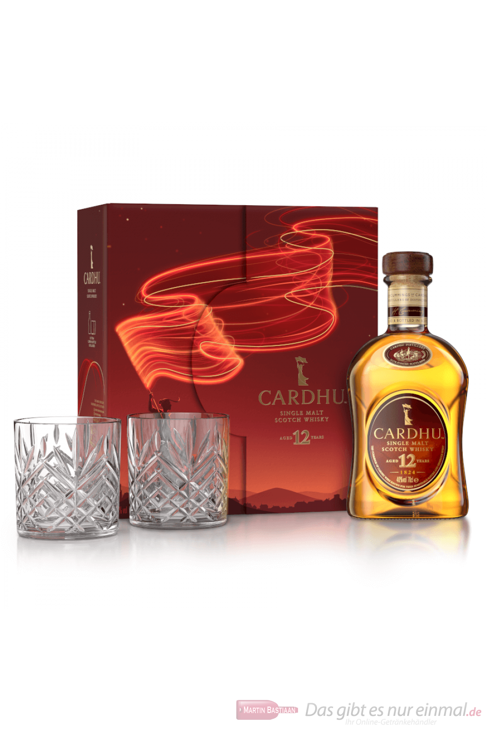 Cardhu 12 Jahre + 2 Gläser Single Malt Scotch Whisky 0,7l