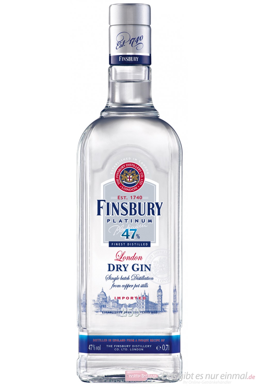 Finsbury Platinum Gin 47 % 0,7 l Flasche