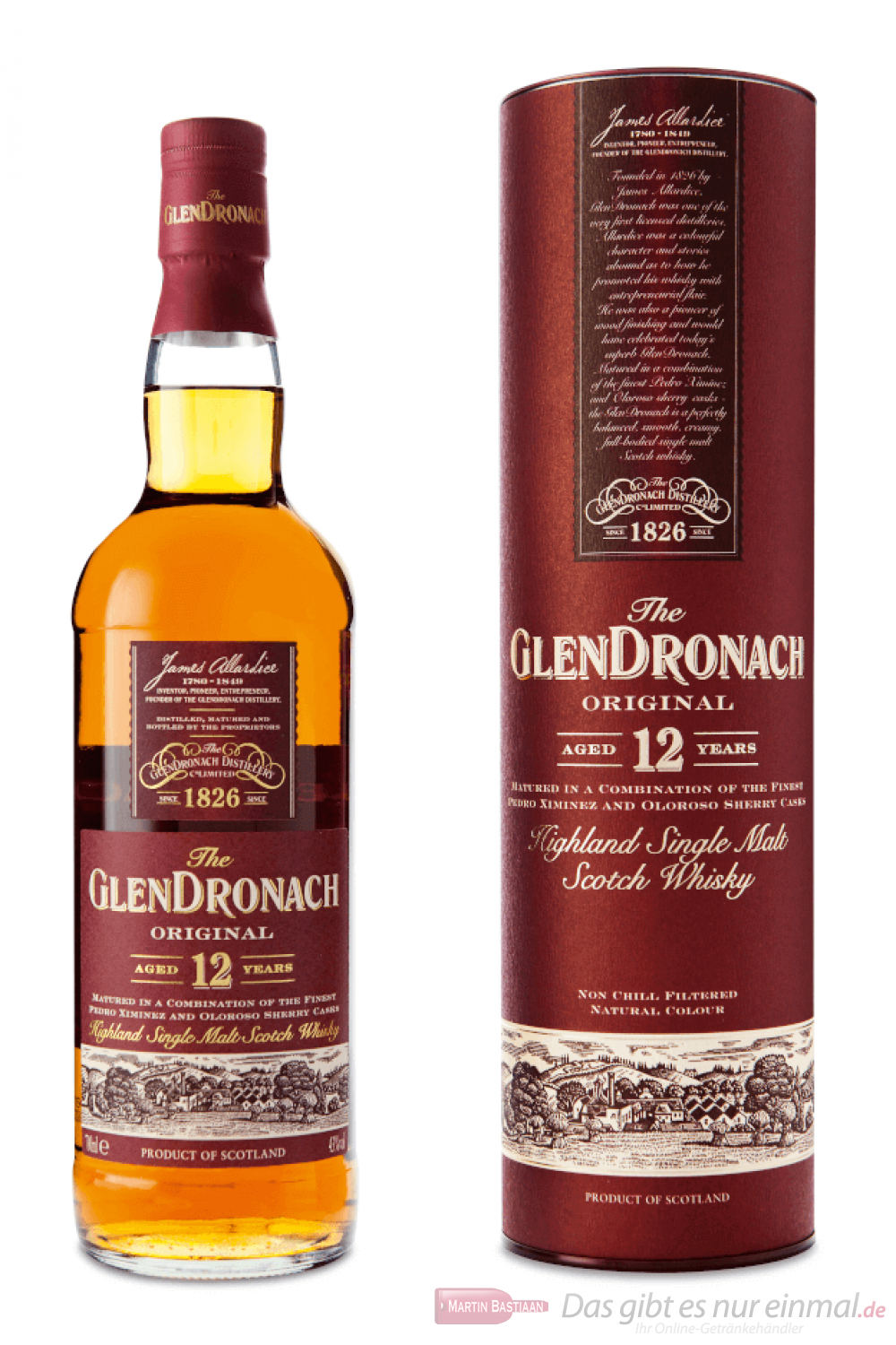 Glendronach 12 Years Highland Single Malt Scotch Whisky 40% 0,7l Flasche GP