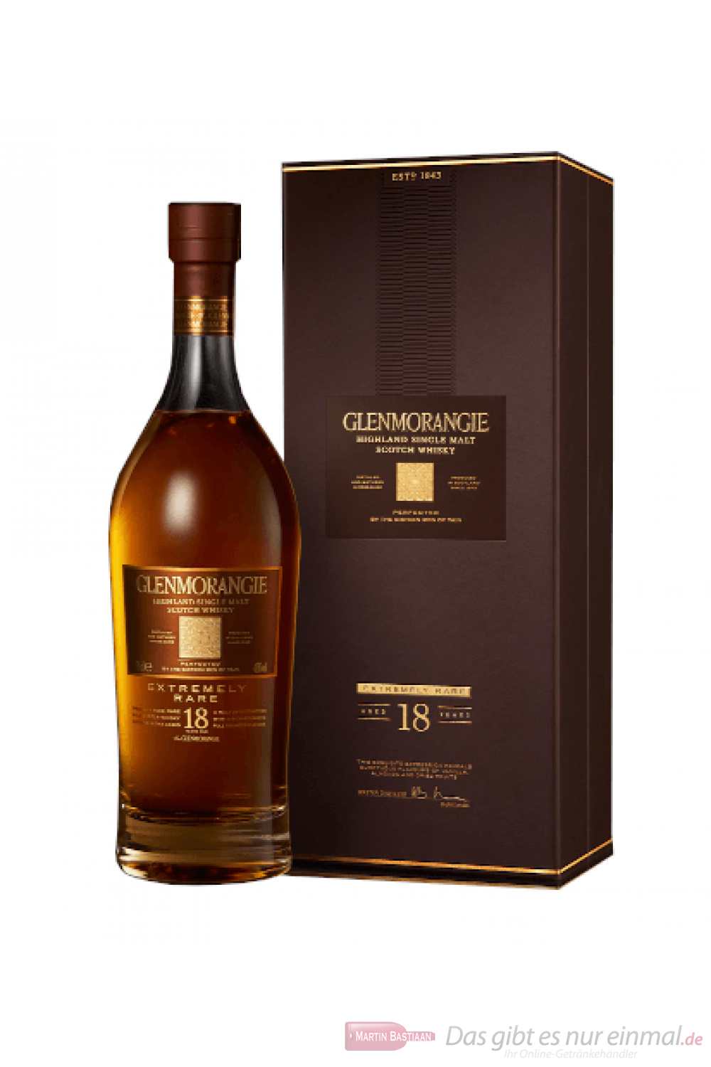Glenmorangie 18 years Single Malt Highland Scotch Whisky 0,70l