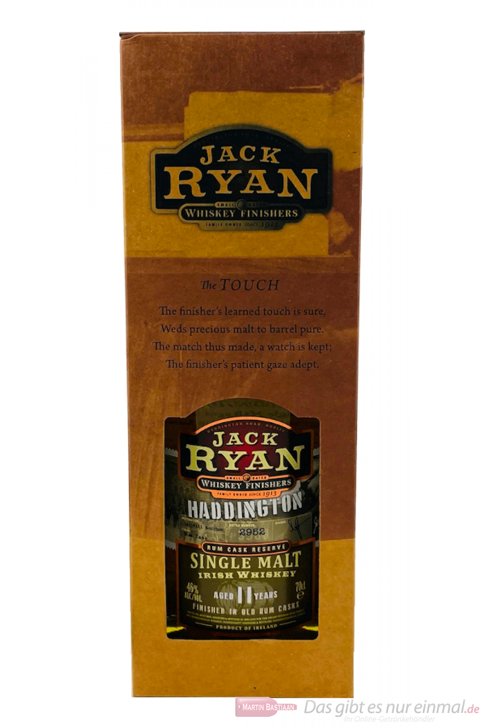 Jack Ryan Haddington 11 Years Old Rum Cask Reserve Single Malt Irish Whiskey 0,7l in GP