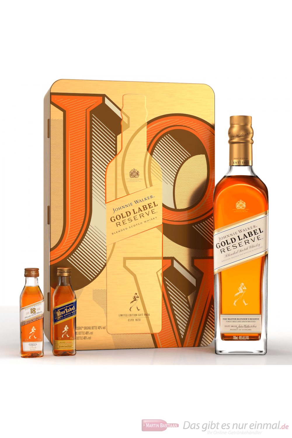 Johnnie Walker Gold Label Reserve Geschenkset mit 2 Miniaturen Blended Scotch Whisky