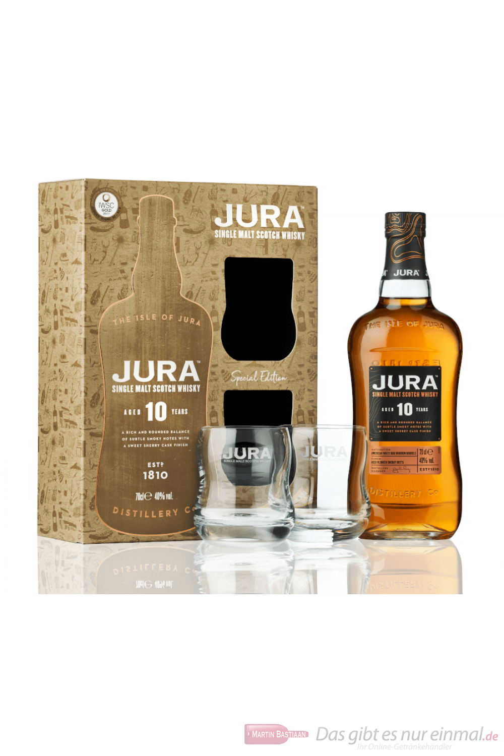 Isle of Jura 10 years mit Gläsern GP Single Malt Scotch Whisky 0,7l 