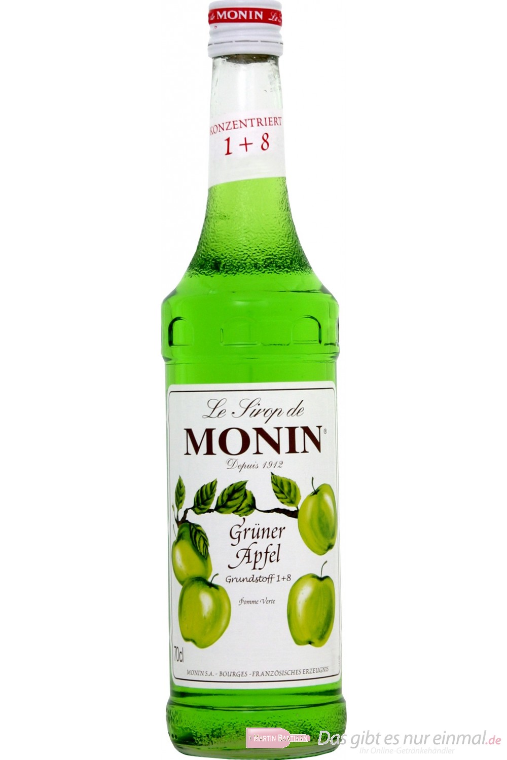 Le Sirop de Monin Grüner Apfel Sirup 1:8 0,7 l Flasche