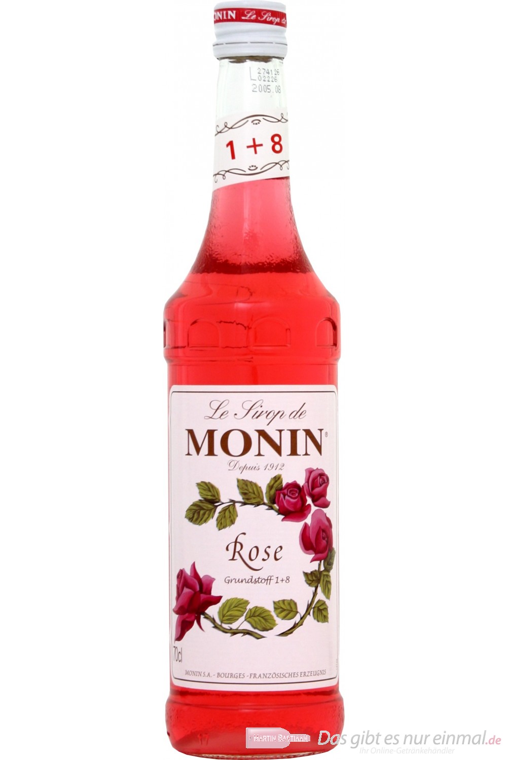 Le Sirop de Monin Rose Sirup 1:8 0,7l Flasche