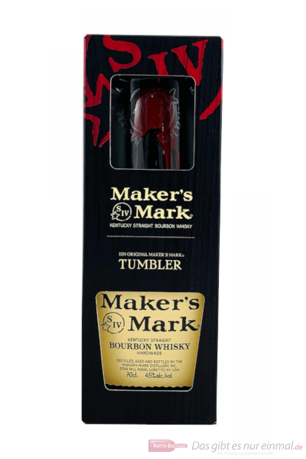 Makers Mark mit Glas Kentucky Straight Bourbon Whiskey 0,7l