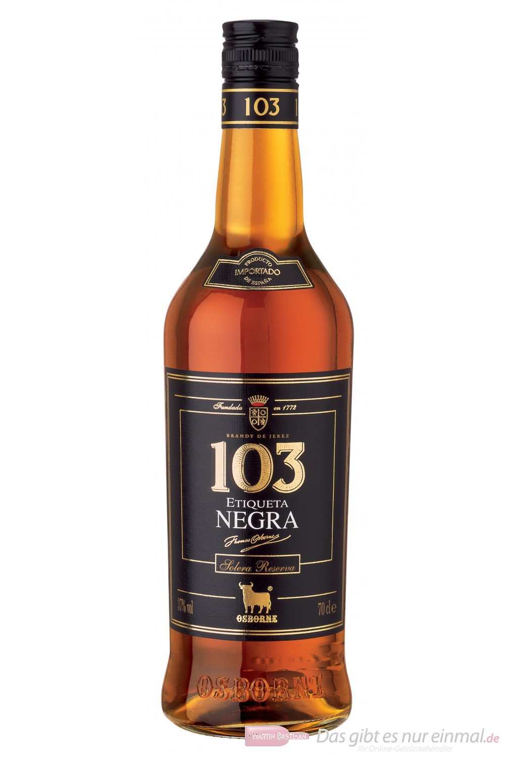 Osborne 103 Negra Brandy 37 % Weinbrand 0,7 l Flasche
