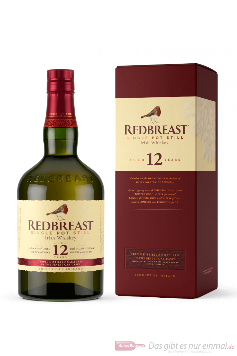 Redbreast 12 Jahre Single Pot Still Irish Whiskey 0,7l mit GP