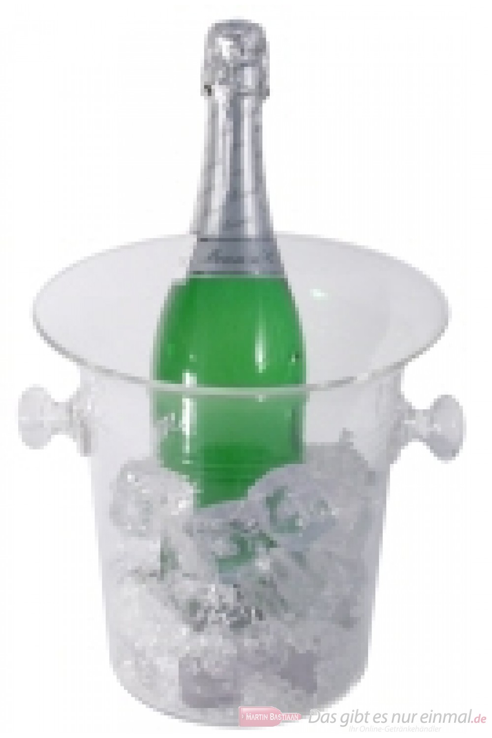 Contacto Sektkühler aus Acrylglas mit seitlichen Knopfgriffen für Sektflaschen mit max, 0,75 l Volumen 21cm