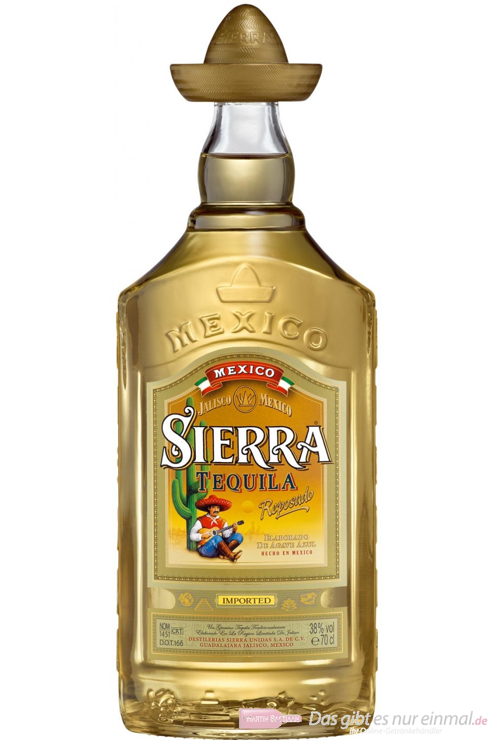 Sierra Tequila Reposado 38 % 3,0 l Großflasche