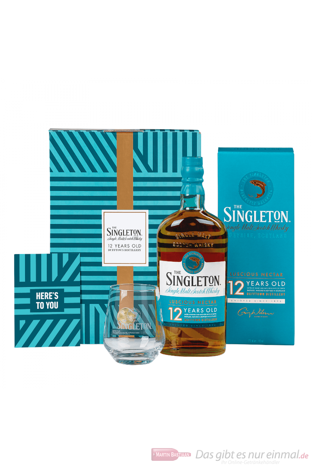 The Singleton of Dufftown 12 Years Geschenkset mit Glas und Grußkarte Single Malt Scotch Whisky 0,7l 