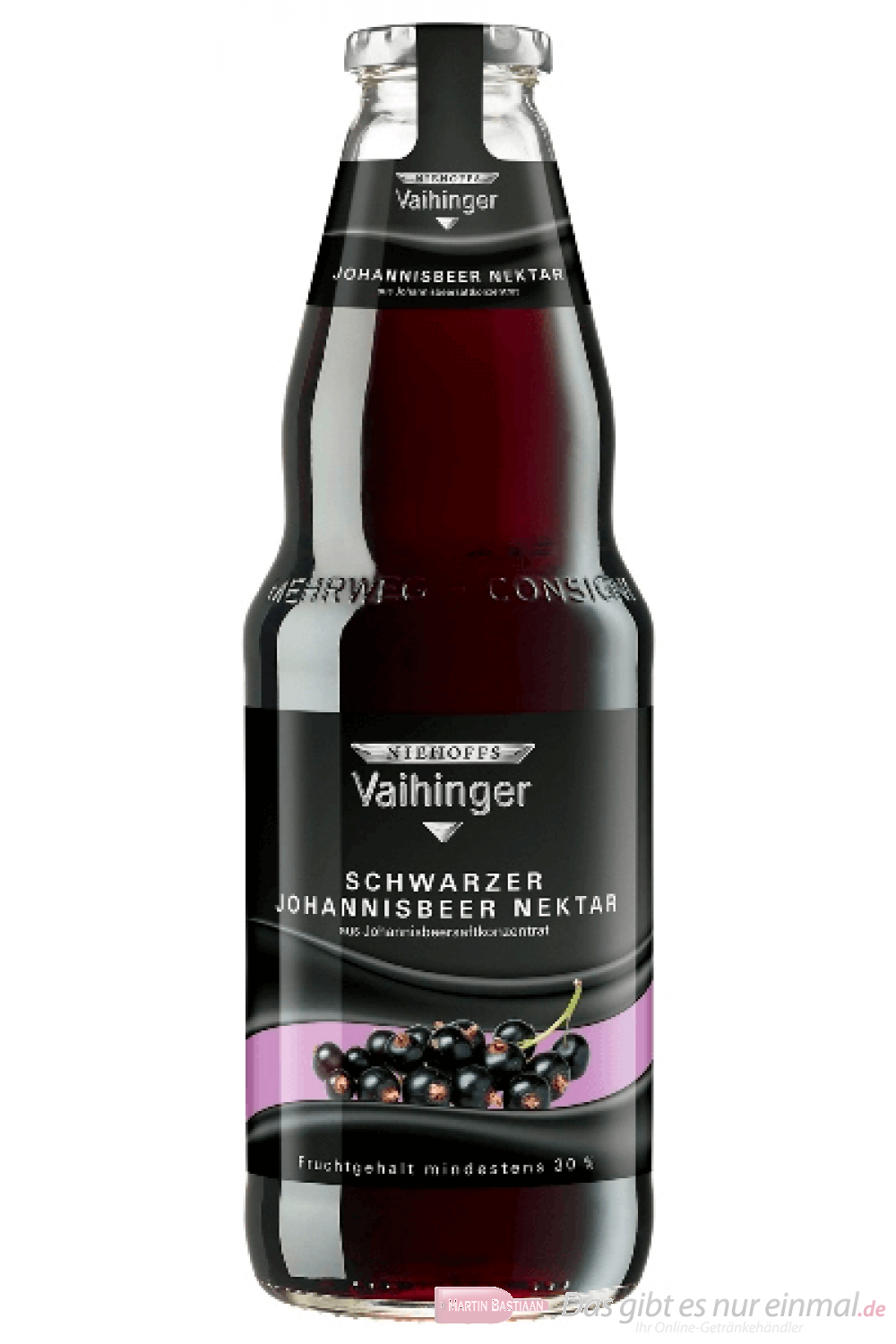 Vaihinger Schwarzer Johannisbeer Nektar 1,0l Flasche