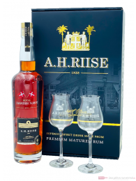 A.H. Riise Royal Danish Navy Rum + 2 Glasses