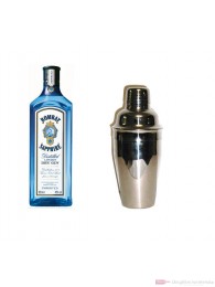 Bombay Sapphire Gin 1l mit Cocktailshaker