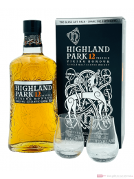 Highland Park 12 Jahre in GP mit 2 Gläsern Single Malt Whisky 0,7l 