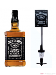 Jack Daniels Tennessee Whiskey 3,0l Großflasche + Wandhalterung + Dosierer