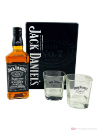 Jack Daniels Metallbox + 2 Gläser Tennessee Whiskey 0,7l