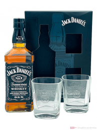 Jack Daniels + 2 Gläser in Geschenkverpackung Tennessee Whiskey
