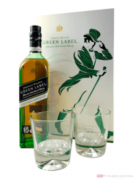 Johnnie Walker Green Label + 2 Gläser Blended Scotch Whisky 0,7l 