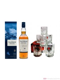 Talisker 10 years + 6 Tumbler Skye Single Malt Scotch Whisky 0,7l