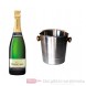 De Saint Gall Champagner Premier Cru Brut Tradition im Champagner Kühler Aluminium poliert 12 % 0,75l Flasche