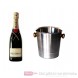 Moet & Chandon Brut Impérial Champagner im Champagner Kühler Aluminium poliert 12% 0,75l Flasche 