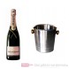 Moet & Chandon Champagner Brut Impérial Rosé im Champagner Kühler Aluminium poliert 12% 0,75l Flasche