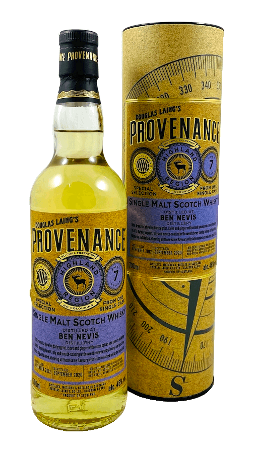 Single Malt Scotch Whisky Douglas Laing Provenance Ben Nevis 7 Years Single Cask 2012 46% 0,7l Flasche