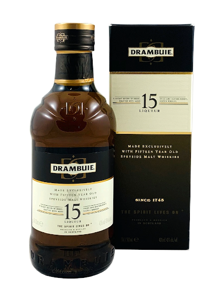 Whiskylikör der Marke Drambuie 15 Jahre 43% 0,5l Flasche